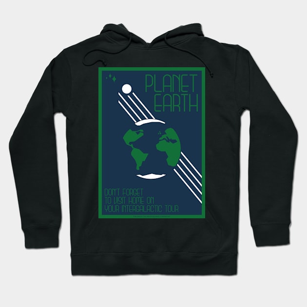 Art Deco Space Travel Poster - Earth Hoodie by Walford-Designs